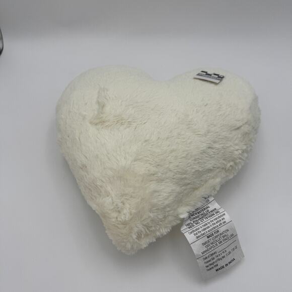 Target Bullseye Playground White Heart Plush Throw Pillow 14x14 Decorative NEW - Picture 4 of 9